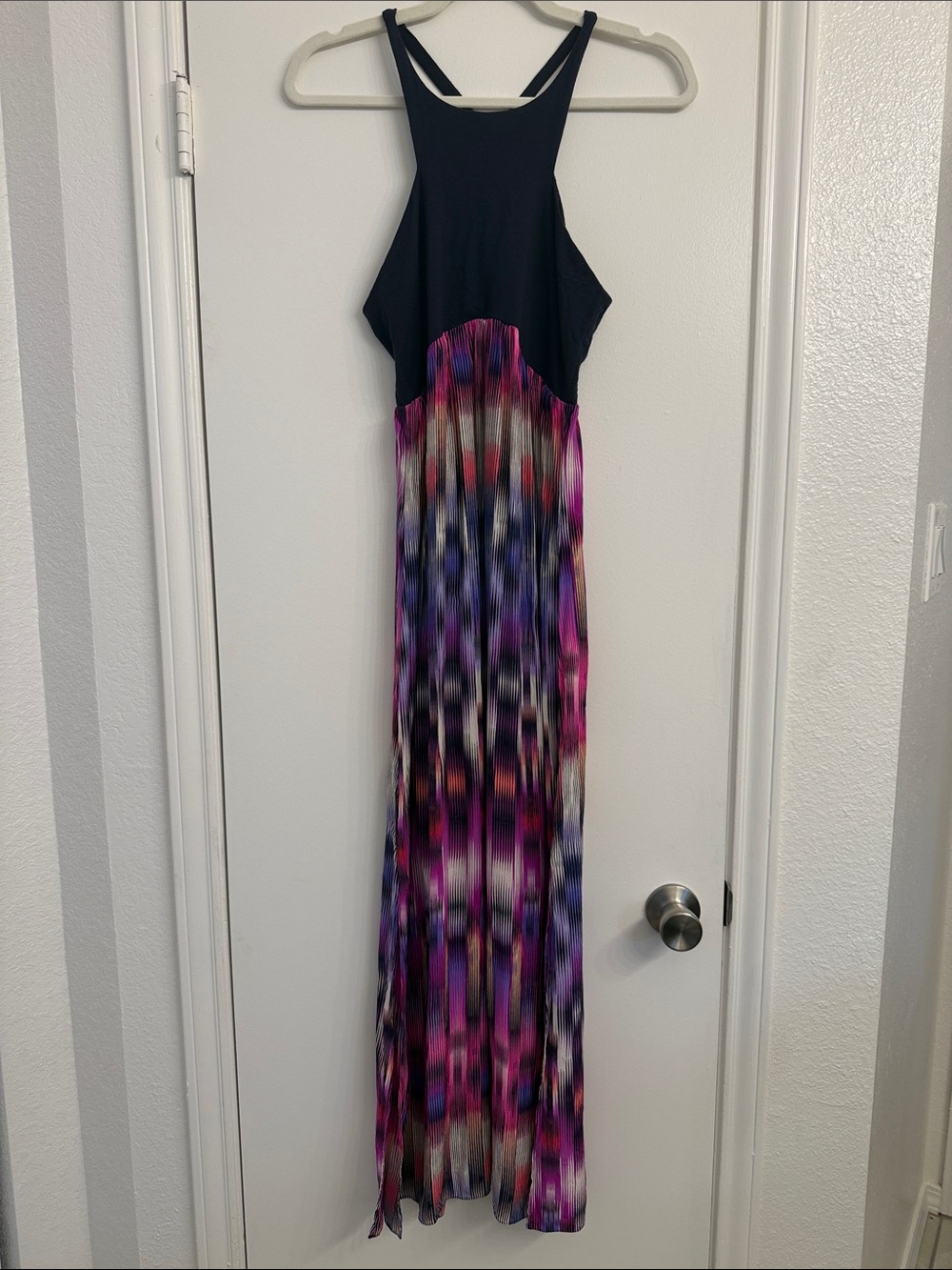 Alice & Trixie 100% Silk Abstract Print Cutout Maxi Dress M